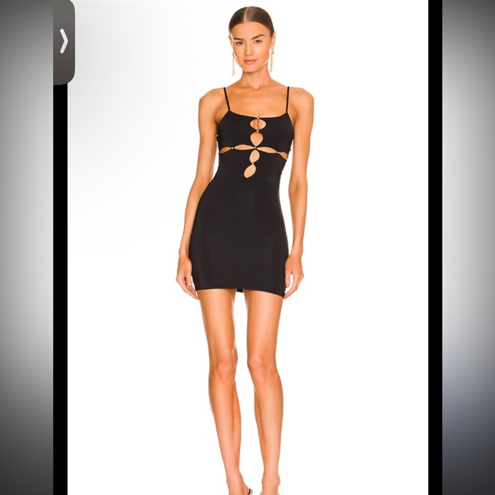 Superdown Black Babydoll Mini Dress with Spaghetti Straps - Size M